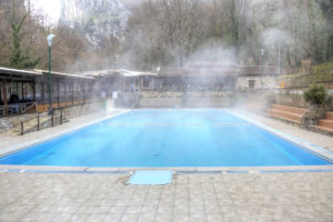 pool of hot water from the thermal spring