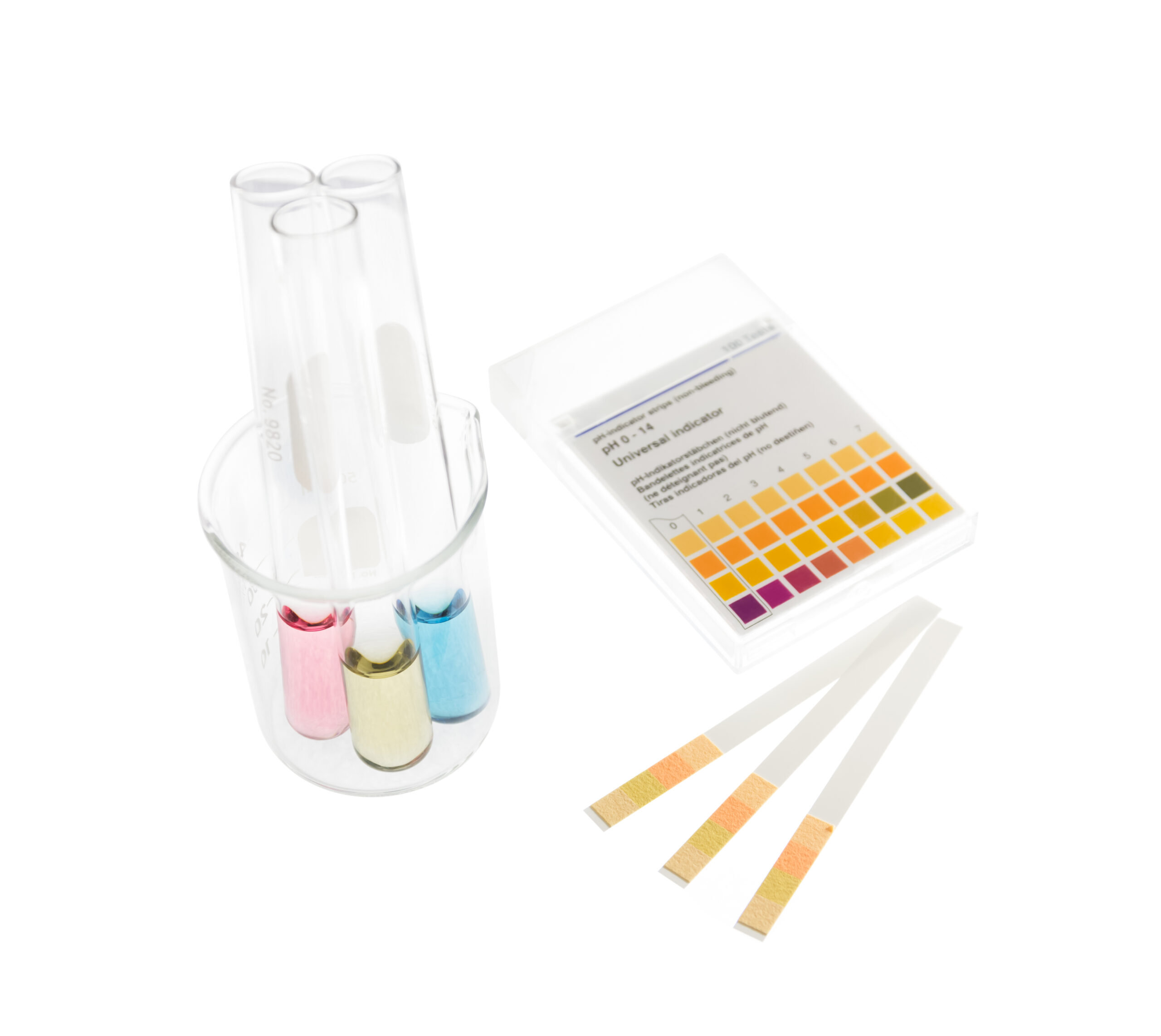 A pool water testing kit for measuring the pH level of pool water, featuring test reagents and color charts to ensure proper water balance.