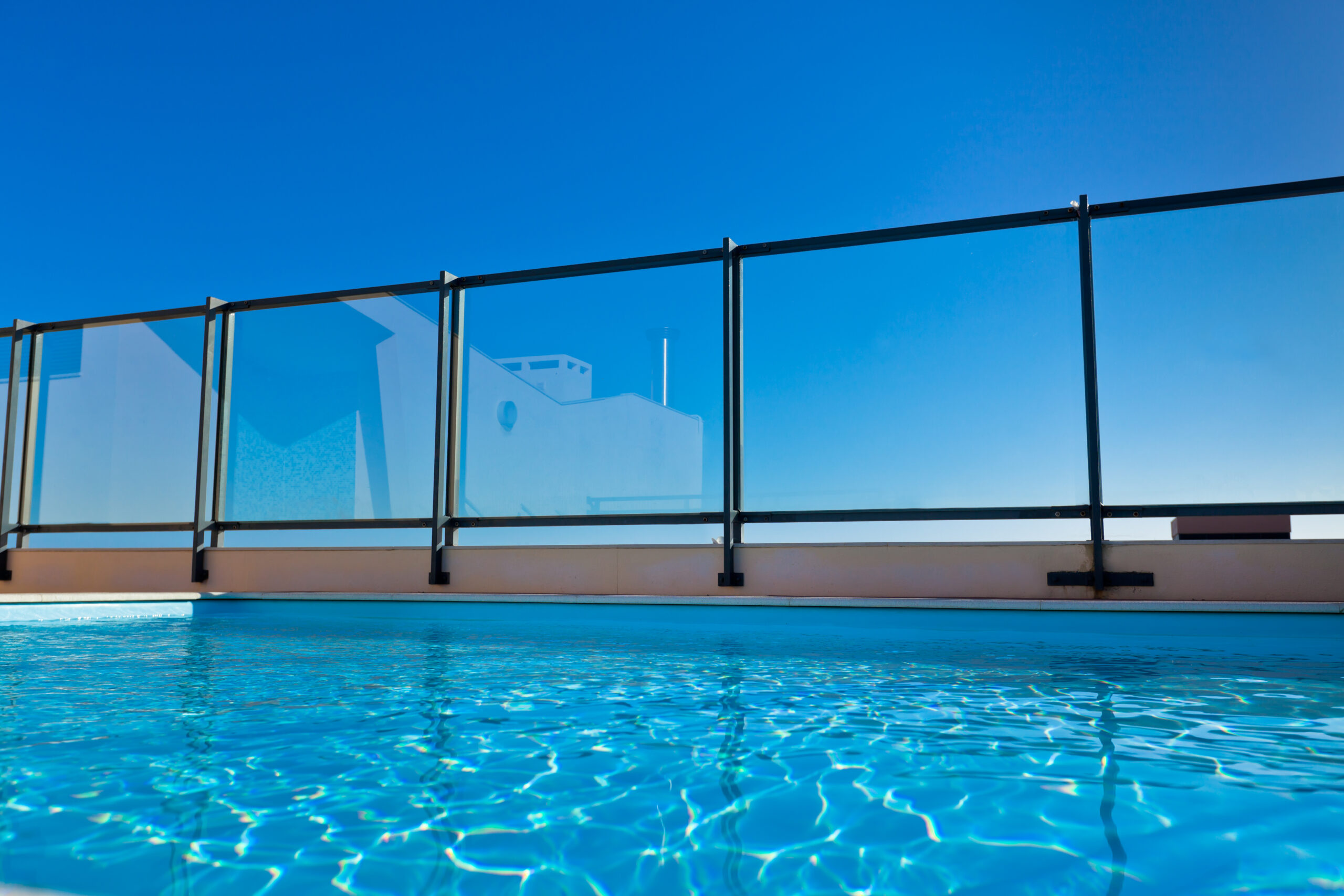 pool with fiberglass wall