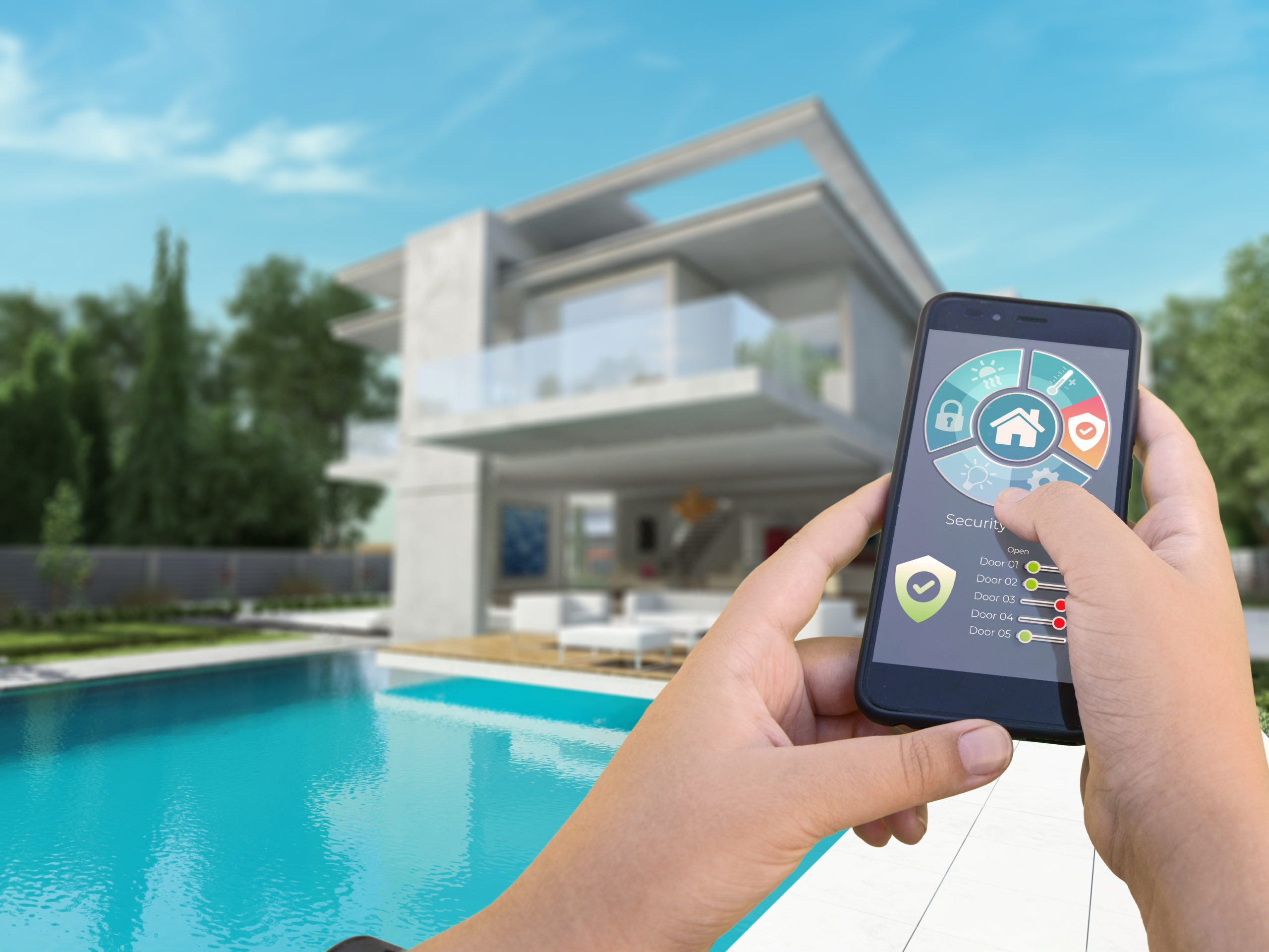 Smart device for pool automation, allowing remote control and monitoring of pool functions such as filtration, temperature, and lighting via a smartphone or other connected devices.