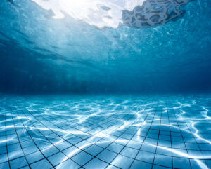 Underwater shot of the swimming pool