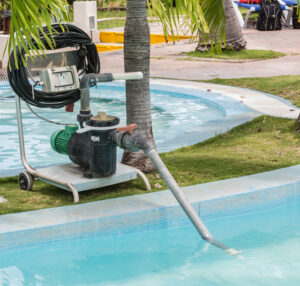 pool pump in swimming pool