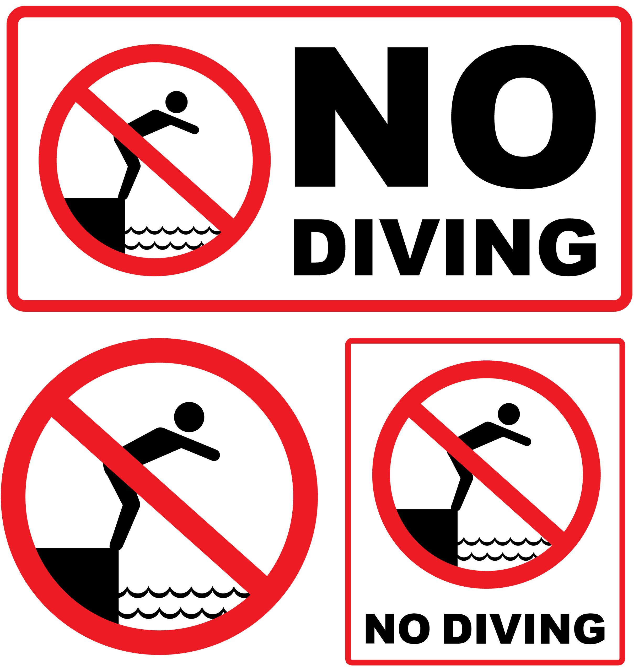 no diving signage